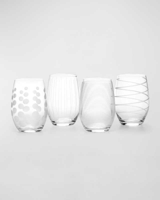 Cheers Stemless Wine Glasses, Set of 4
